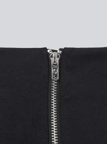 SHEIN Unity Cut Out Side Buckle Detail Shorts - Black - View 7