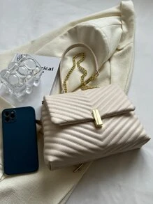 Cao-kết thúc Chuỗi Nhỏ bé Túi Vuông , Đơn giản & Đúng mốt Túi đeo vai Đối với Đi làm In Tất cả các mùa - Màu be - Xem 6