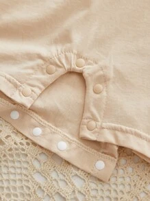 男嬰印花連體衣，休閒風格 - 杏色 - 查看 8