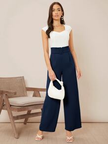 Firerie 净色高腰系带阔腿裤