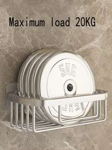 1入組免打孔多功能鋁製浴室儲物架經典擱架儲物單元洗衣房 - 黑色 - 查看 6