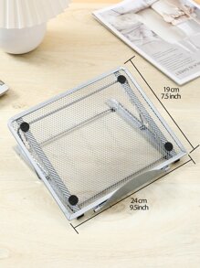 1pc Metallic Multi-color Adjustable Stand, Universal Cooling Stand For Laptop, Tablet, Phone - Silver - View 3