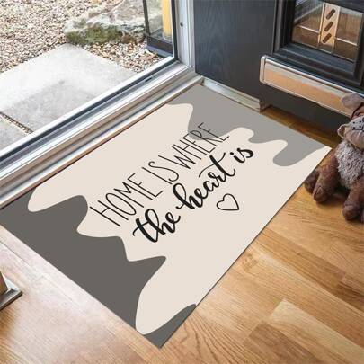 1pc Slogan Graphic Door Mat