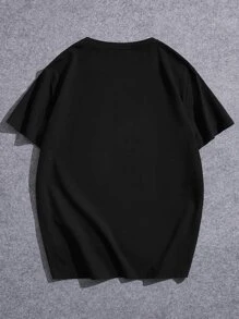 Manfinity Men Figure & Slogan Graphic Tee - Black - View 2