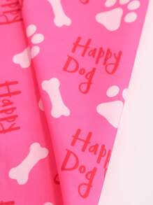 Supet 1入組骨和爪子圖案寵物方巾 - 玫紅色 - 查看 6