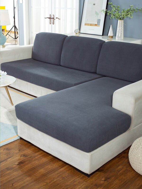1pc Jacquard Sofa Seat Cushion Cover, Chair Cover Sofa Slipcovers, Stretch Washable Removable Slipcover, Polar Fleece Sofa Protector