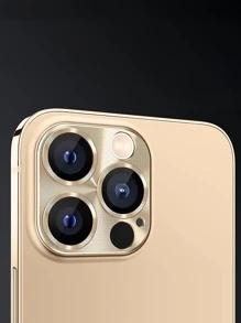 1入組 CD 圖案手機鏡頭保護貼相容 iPhone15/15Plus/15Pro/15Promax - 金色 - 查看 2