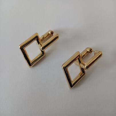 Square Decor Drop Earrings