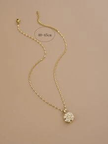 1 chiếc vòng cổ bốn lá xoay bằng thép không gỉ, sang trọng và thanh lịch dành cho phụ nữ - Vàng - Xem 4