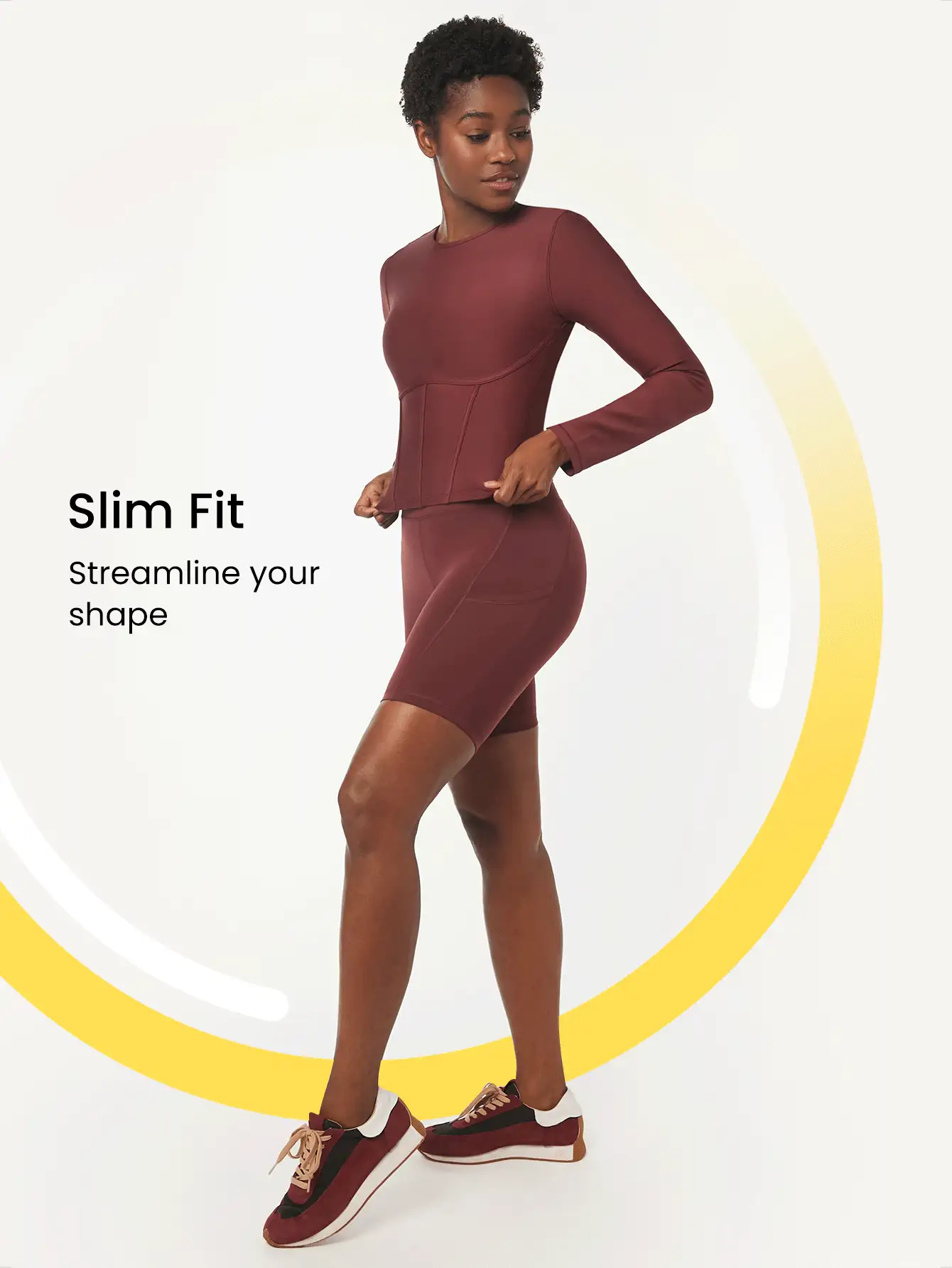 GLOWMODE AirPlush Corset Crop Top - Burgundy - View 5