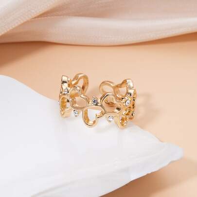 Heart Decor Cuff Ring