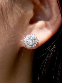 1 Paar modische Ohrstecker aus kubischem Zirkonia für Frauen für Hochzeit, Verlobung, Jahrestag, Party-Schmuck, Valentinstag-Geschenk, Mutter, Muttertag, Geschenk