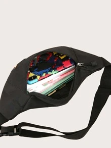 Men Letter Graphic Fanny Pack Sling Purse, Gift For Father Running Bag College Bag Fathers Day Gifts Summer Dad Freshman For Books Back To School Multi-Functional Dorm University School Bag Commute High School Practical Halloween Gifts For Men Fall Christmas Scream Men Bag Belt Bag Travel Bag Sling Bag For Men Winter Christmas Gifts Bum Bag Thanksgiving Holiday Storage Bag Messenger Bag Shoulder Bag Rider Bag Men Gifts Black Bag - Black - View 6