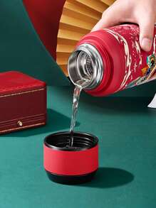 1 pieza Botella termo danza de león - Rojo - Ver 2