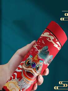 1 pieza Botella termo danza de león - Rojo - Ver 5