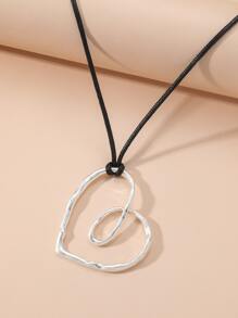 Heart Charm Necklace - Multicolor - View 2