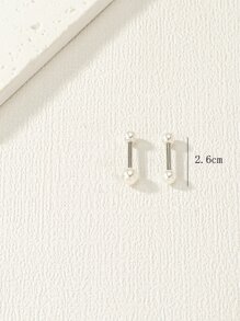 2 cái/bộ Đồ trang trí Ngọc Trai giả Vòng núm vú Thép không gỉ Phổ biến nhất Xuyên Đồ trang sức Qủa tặng Đối với phụ nữ & Nam - Màu be - Xem 3