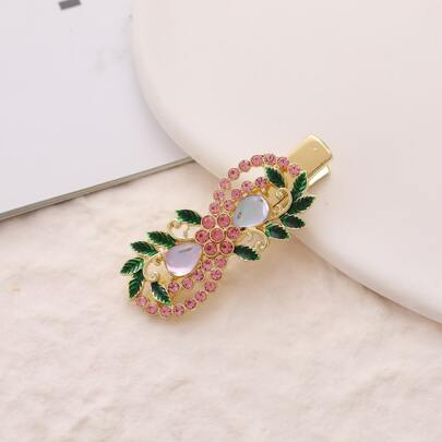 Rhinestone Bow Decor Alligator Hair Clip