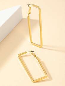 1 par pendientes geométricos metálicos minimalistas de moda