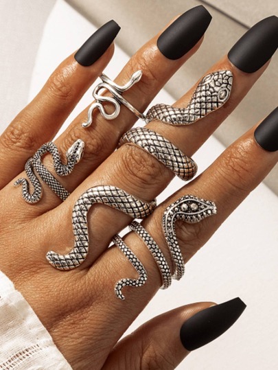 4pcs/set Snake Design Wrap Ring