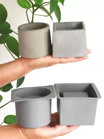2 件花盆形状 DIY 硅胶模具
