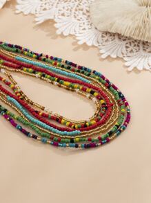 7pcs/set Random Fashion Bead Decor Waist Chain For Women For Daily Decoration - Multicolor - View 2