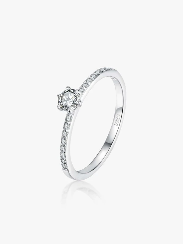 MODIAN Anillo De Plata De Ley 925 De Dedo Redondo Y Claro Para Mujeres Y Niñas, Clásico Regalo De Joyería Fina Para Bodas Y Declaraciones