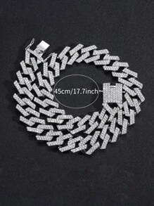 Rhinestone Decor Necklace - Silver - View 3