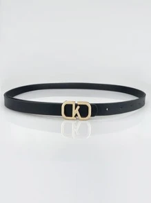 字母搭扣腰帶 - 黑色 - 查看 3