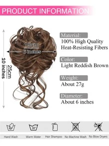 Updo de cabello corto ondulado sintético - Marrón - Ver 3