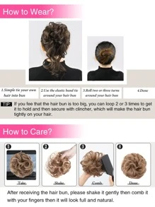 Updo de cabello corto ondulado sintético - Marrón - Ver 5