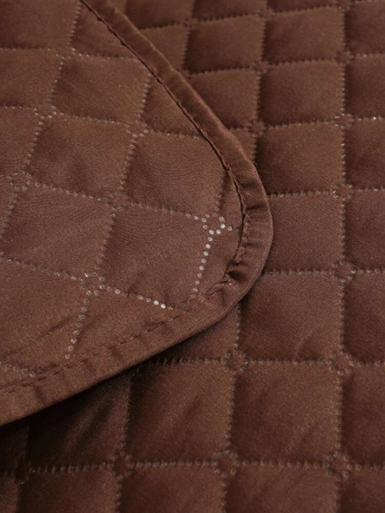 1pc Plain Sofa Towel - Coffee Brown - View 4