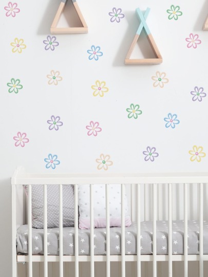 1pc Floral Pattern Wall Sticker, Stickers, Wall Decal, Vinyl Decal For Home Decorations, Spring Decoration Items Refresh Your Home, Festival Decoration Stickers Gifts Birthday Graduation