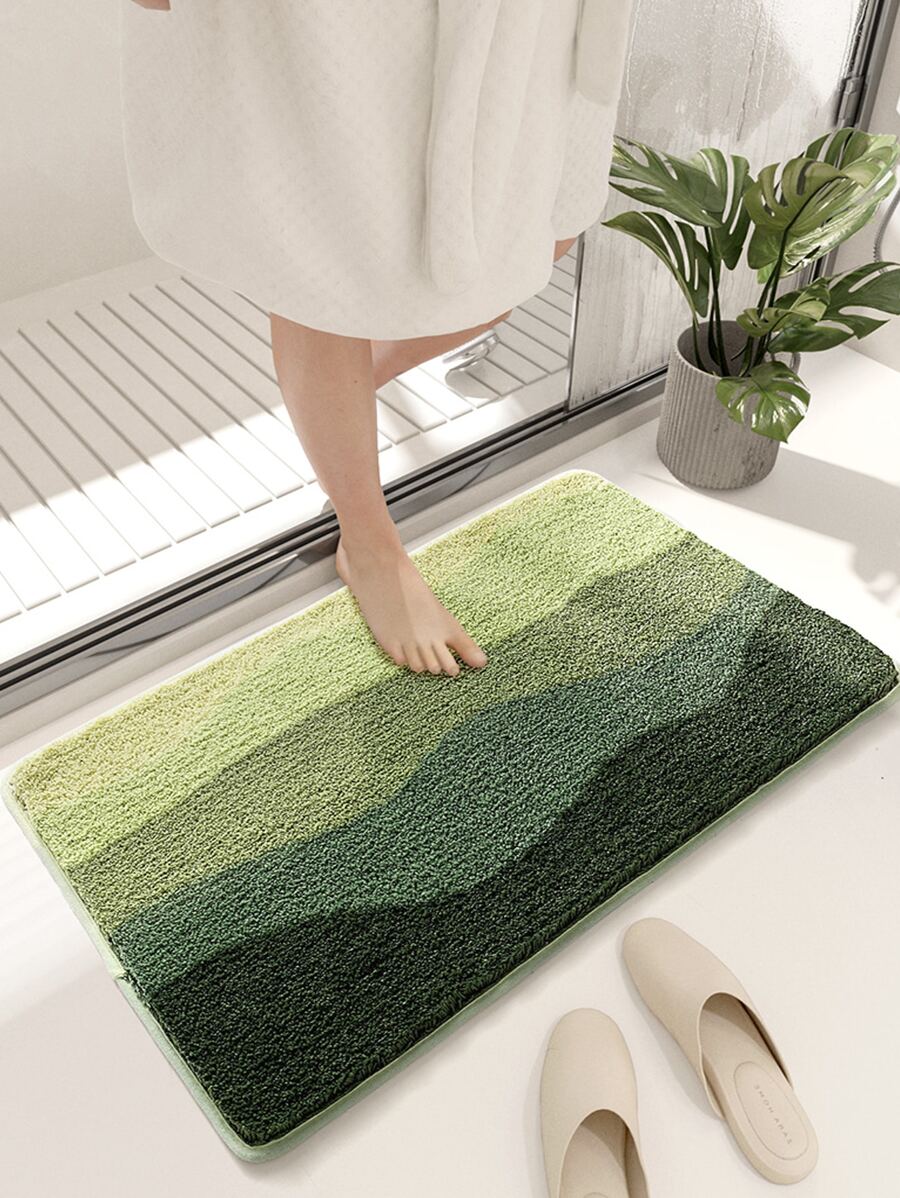 1 pieza Alfombra de entrada de bloques de color para decoración de baño - Multicolor - Ver 1