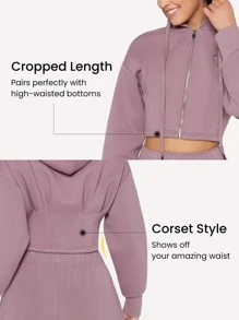 GLOWMODE 束縛短版連帽衫 - 紫色 - 查看 4