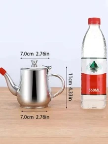 1 pieza Dispensador de aceite de acero inoxidable - Plateado - Ver 2