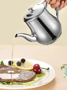 1 pieza Dispensador de aceite de acero inoxidable - Plateado - Ver 3