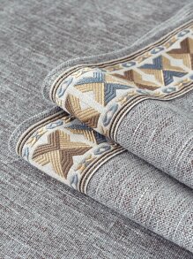 1pc Geometric Pattern Sofa Slipcover, Modernist Polyester Non-slip Stretch Sofa Slipcover For Home - Light Grey - View 7