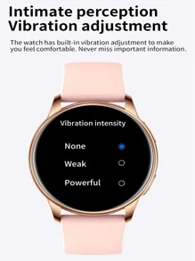 1pc Men Women Pink Strap Sporty Heart Rate Monitor Blood Pressure Monitor Round Dial Smart Watch & 1pc Replacement Watchband, For Daily Decoration - Pink - View 4