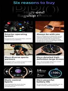 1pc Men Women Pink Strap Sporty Heart Rate Monitor Blood Pressure Monitor Round Dial Smart Watch & 1pc Replacement Watchband, For Daily Decoration - Pink - View 7