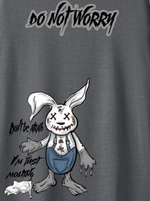 Manfinity Homme Men Cartoon & Slogan Graphic Tee & Shorts - Multicolor - View 7