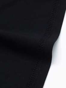 Vestido ajustado de cuello asimétrico fruncido - Negro - Ver 6