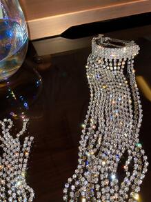 Rhinestone tua rua trang trí tóc clip - Bạc - Xem 2