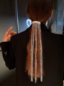 Rhinestone tua rua trang trí tóc clip - Bạc - Xem 3