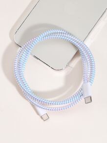 1pc Ombre Holographic Data Cable Protector - Multicolor - View 1