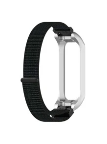 Nylon Loop Watch Band With Case Replacement Compatible With Samsung Galaxy Fit 2-R220 Watch Strap - Black - View 2