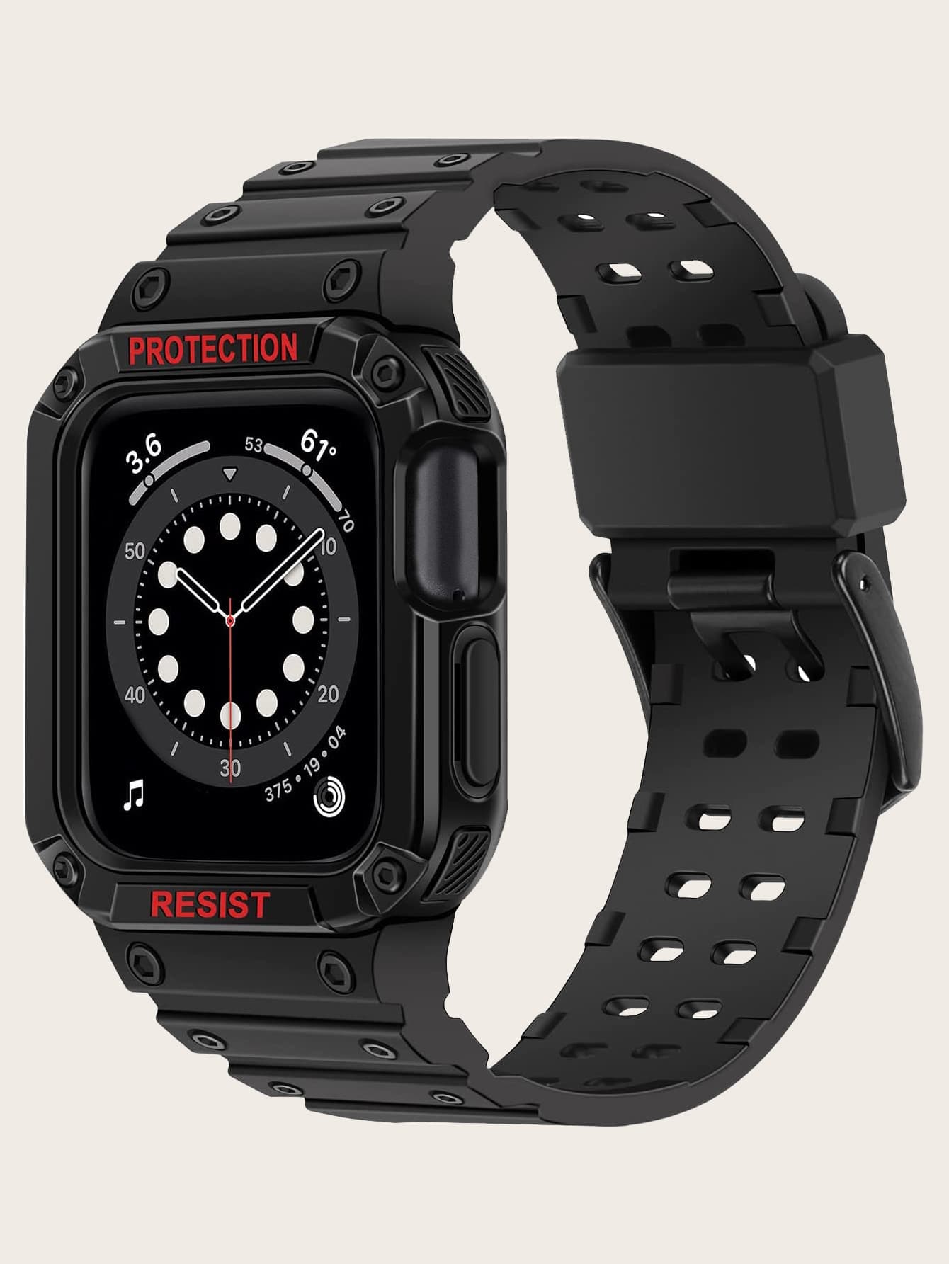 1入組兼容 Apple 智能手錶 Tpu 錶帶，帶保護殼，適用於 41 毫米 44 毫米 45 毫米/超 49 毫米 - 黑色 - 查看 1