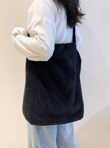 Minimalist Hobo Bag - Black - View 2