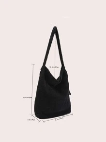 Minimalist Hobo Bag - Black - View 3