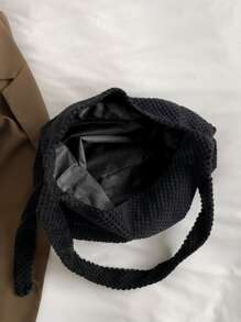 Minimalist Hobo Bag - Black - View 4
